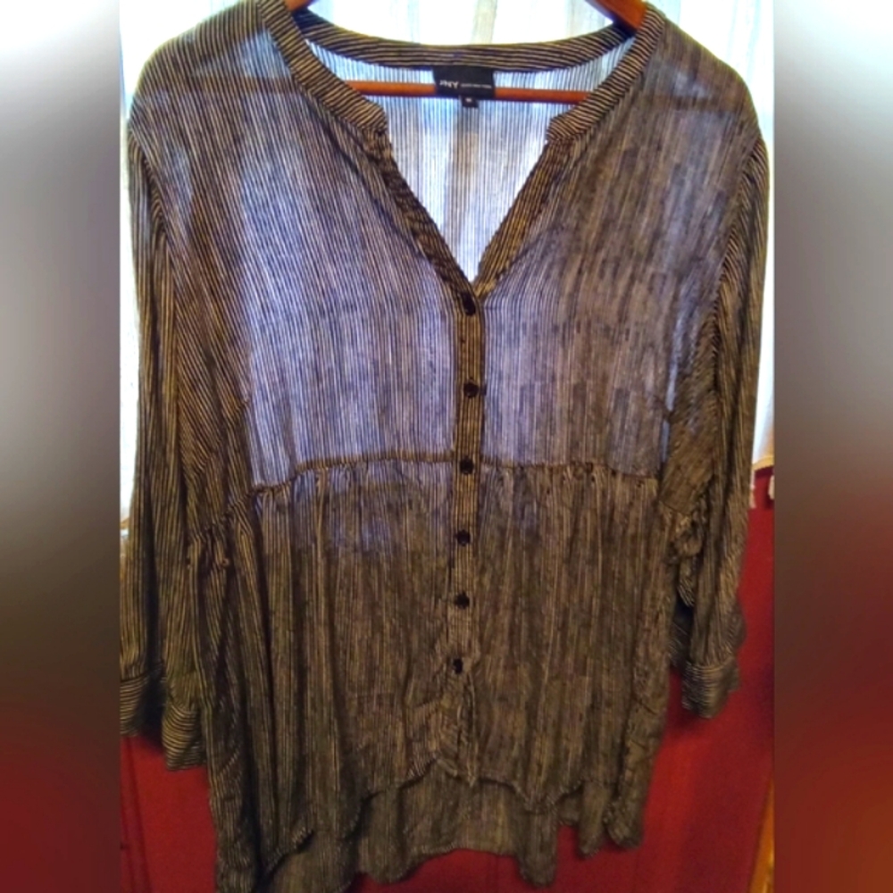 Striped Button-Up Blouse